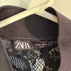 ZARA Women's Black velvet Lace Bomber Jacket. Sz M. Excellent condition. ❤️❤️